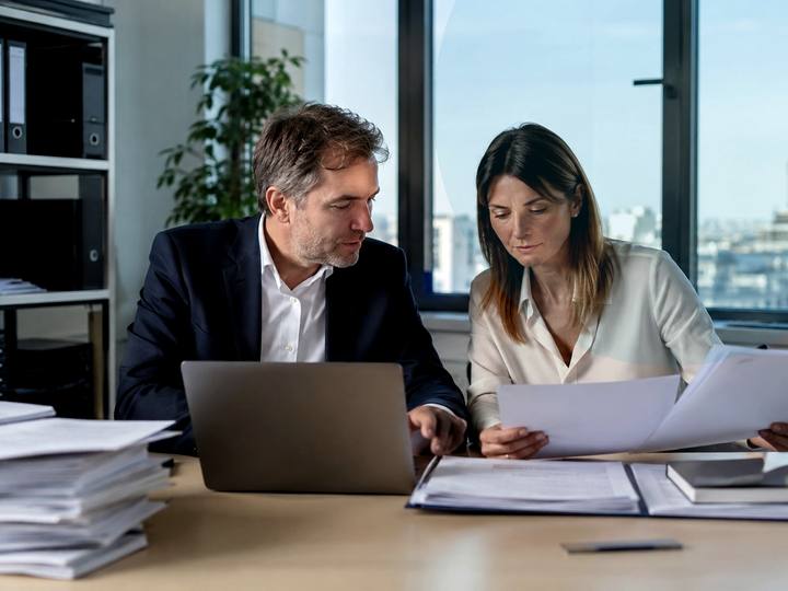Échange calme autour de documents administratifs
